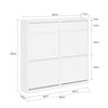 SoBuy FSR169-W Meuble à Chaussures Ultra-Slim 19 cm à Abattants – Rangement Discret – Blanc