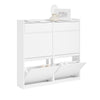 SoBuy FSR169-W Meuble à Chaussures Ultra-Slim 19 cm à Abattants – Rangement Discret – Blanc