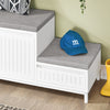 SoBuy FSR172-W Banc à Chaussures pour Enfants avec 2 Coussins Rembourrés, 2 Portes et 1 Tiroir, Charge 181 kg pour Entrée – 100x35x42 cm, Blanc