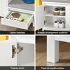 SoBuy FSR172-W Banc à Chaussures pour Enfants avec 2 Coussins Rembourrés, 2 Portes et 1 Tiroir, Charge 181 kg pour Entrée – 100x35x42 cm, Blanc