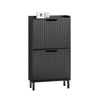 SoBuy FSR177-SCH Armoire à Chaussures 2 Abattants – 4 à 6 Paires, 19 cm de Profondeur, Anti-Basculement – 50×19×90 cm, Noir