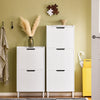 SoBuy FSR177-W Armoire à Chaussures 2 Abattants – 4 à 6 Paires, 19 cm de Profondeur, Anti-Basculement – 50×19×90 cm, Blanc