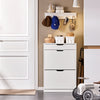 SoBuy FSR180-W Armoire à Chaussures 2 Abattants et 1 Tiroir, Meuble d'Entrée pour Couloir – 60x30x90 cm, Blanc