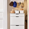 SoBuy FSR180-W Armoire à Chaussures 2 Abattants et 1 Tiroir, Meuble d'Entrée pour Couloir – 60x30x90 cm, Blanc