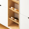 SoBuy FSR183-WN – Meuble à Chaussures Ultra-Slim 19 cm – 4 Abattants + 3 Niches – Blanc et Naturel