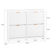SoBuy FSR186-II-W Meuble à Chaussures à Abattants 4 Niveaux – Rangement Familial pour Entrée – 104x23x82 cm Blanc