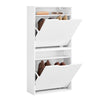 SoBuy FSR204-W Meuble à Chaussures Gain de Place Ultra-Slim 19cm – Entrée Étroite – 50x19x100 cm Blanc