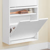SoBuy FSR204-W Meuble à Chaussures Gain de Place Ultra-Slim 19cm – Entrée Étroite – 50x19x100 cm Blanc
