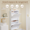 SoBuy FSR204-W Meuble à Chaussures Gain de Place Ultra-Slim 19cm – Entrée Étroite – 50x19x100 cm Blanc