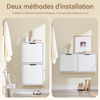 SoBuy FSR204-W Meuble à Chaussures Gain de Place Ultra-Slim 19cm – Entrée Étroite – 50x19x100 cm Blanc