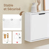 SoBuy FSR204-W Meuble à Chaussures Gain de Place Ultra-Slim 19cm – Entrée Étroite – 50x19x100 cm Blanc