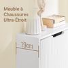 SoBuy FSR204-W Meuble à Chaussures Gain de Place Ultra-Slim 19cm – Entrée Étroite – 50x19x100 cm Blanc