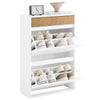 SoBuy FSR205-WN Meuble à Chaussures Gain de Place – Entrée Étroite – 61x26x91 cm Blanc et Naturel