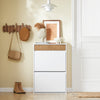SoBuy FSR205-WN Meuble à Chaussures Gain de Place – Entrée Étroite – 61x26x91 cm Blanc et Naturel