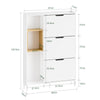 SoBuy FSR209-WN Meuble à Chaussures Faible Profondeur 19 cm – Gain de Place pour Entrée Étroite