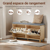 Prévente SoBuy FSR211-N Banc à Chaussures Entrée Étroite 24 cm – Naturel
