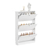SoBuy FSR215-W Meuble à Chaussures Gain de Place Ultra-Slim 18cm – Entrée Étroite – 76x18x113 cm Blanc