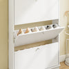 SoBuy FSR215-W Meuble à Chaussures Gain de Place Ultra-Slim 18cm – Entrée Étroite – 76x18x113 cm Blanc