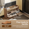 Prévente SoBuy FSR218-F Banc à Chaussures avec Coussin Amovible et 1 Abattant – Slim 24 cm, 6-8 Paires, Charge 123 kg – Bois et Gris
