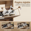 Prévente SoBuy FSR218-F Banc à Chaussures avec Coussin Amovible et 1 Abattant – Slim 24 cm, 6-8 Paires, Charge 123 kg – Bois et Gris