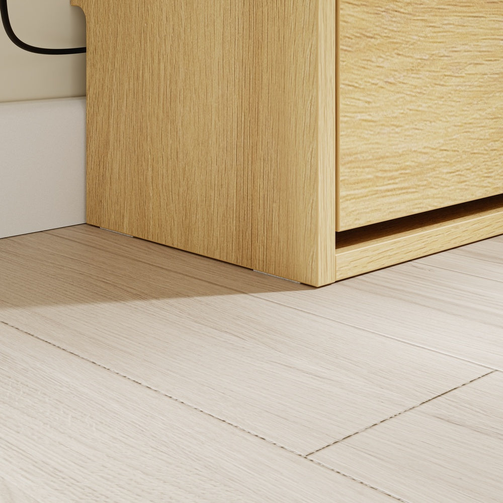 SoBuy FSR226-E-N Meuble à Chaussures 3 Abattants Chêne Clair – Armoire à Chaussures Étroite avec Séchage et Désodorisation, Meuble d'Entrée en Bois pour Couloir – 78×19×115,4 cm, Charge 25 kg