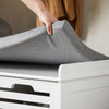 SoBuy FSR23-K-W Banc à Chaussures avec Coussin Rembourré et 2 Cubes de Rangement pour Entrée – 71x34x43 cm, Blanc