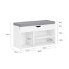 SoBuy FSR45-HG Banc à Chaussures avec Coussin Rembourré et Rangement pour Bottes, Meuble d'Entrée – 80x30x46 cm, Gris