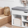 SoBuy FSR45-HG Banc à Chaussures avec Coussin Rembourré et Rangement pour Bottes, Meuble d'Entrée – 80x30x46 cm, Gris