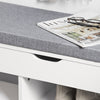 SoBuy FSR45-HG Banc à Chaussures avec Coussin Rembourré et Rangement pour Bottes, Meuble d'Entrée – 80x30x46 cm, Gris