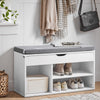 SoBuy FSR45-HG Banc à Chaussures avec Coussin Rembourré et Rangement pour Bottes, Meuble d'Entrée – 80x30x46 cm, Gris