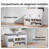 SoBuy FSR45-HG Banc à Chaussures avec Coussin Rembourré et Rangement pour Bottes, Meuble d'Entrée – 80x30x46 cm, Gris