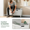 SoBuy FSR63-II-W Banc à Chaussures avec Coussin Rembourré et 2 Portes, Meuble d'Entrée – 91x30x50 cm, Blanc