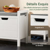 SoBuy FSR63-II-W Banc à Chaussures avec Coussin Rembourré et 2 Portes, Meuble d'Entrée – 91x30x50 cm, Blanc