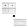 SoBuy FSR64-WG + FSR79-WG Ensemble Armoire à Chaussures avec Coussin et 4 Abattants, Gain de Place – Effet Bois Vieilli Blanc