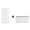 SoBuy Lot Meubles à Chaussures Blanc FSR94-W + FSR64-W – Armoire 3 Abattants 12 Paires & Banc à Chaussures avec Rangement & C