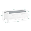SoBuy FSR74-W Banc à Chaussures avec Coussin Rembourré et Rangement pour Entrée Couloir – 100x40x40 cm, Blanc
