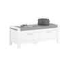 SoBuy FSR74-W Banc à Chaussures avec Coussin Rembourré et Rangement pour Entrée Couloir – 100x40x40 cm, Blanc