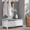 SoBuy FSR74-W Banc à Chaussures avec Coussin Rembourré et Rangement pour Entrée Couloir – 100x40x40 cm, Blanc