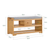 SoBuy FSR75-N Banc à Chaussures avec Tiroir et Assise, Étagère de Rangement pour Entrée Couloir – 91x34x45 cm, Naturel