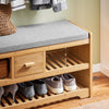 SoBuy FSR75-N Banc à Chaussures avec Tiroir et Assise, Étagère de Rangement pour Entrée Couloir – 91x34x45 cm, Naturel