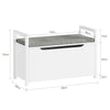 SoBuy FSR76-W Banc à Chaussures avec Coussin Rembourré et Rangement pour Entrée Couloir – 86x38x54 cm, Blanc