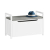 SoBuy FSR76-W Banc à Chaussures avec Coussin Rembourré et Rangement pour Entrée Couloir – 86x38x54 cm, Blanc