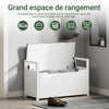 SoBuy FSR76-W Banc à Chaussures avec Coussin Rembourré et Rangement pour Entrée Couloir – 86x38x54 cm, Blanc