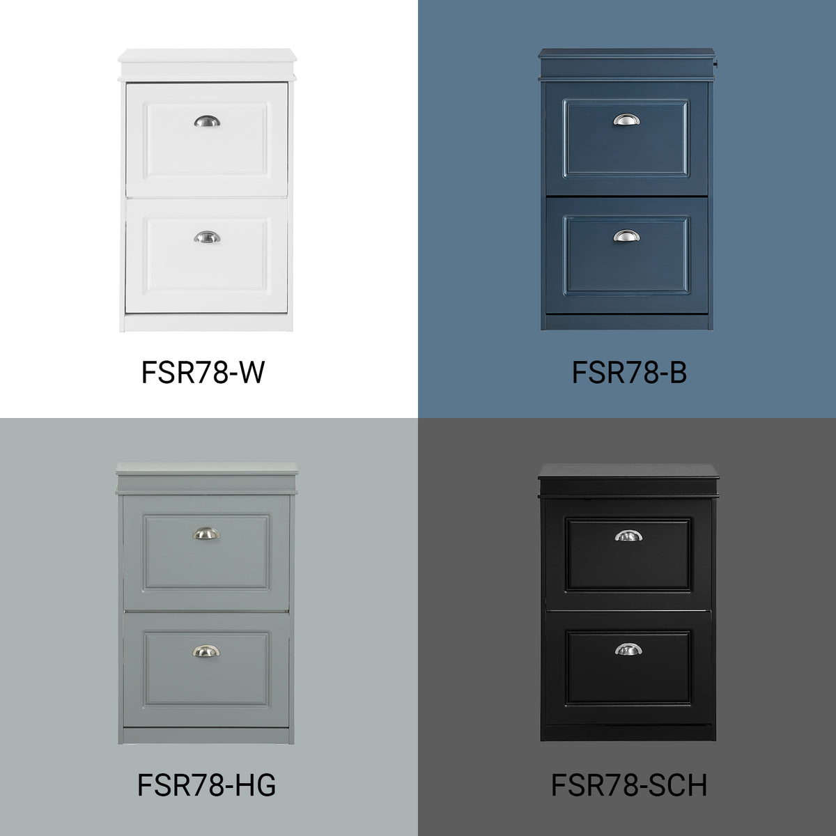 SoBuy FSR78-SCH Armoire à Chaussures 2 Abattants, Rangement 8 Paires pour Entrée Couloir – 54x24x83 cm, Noir
