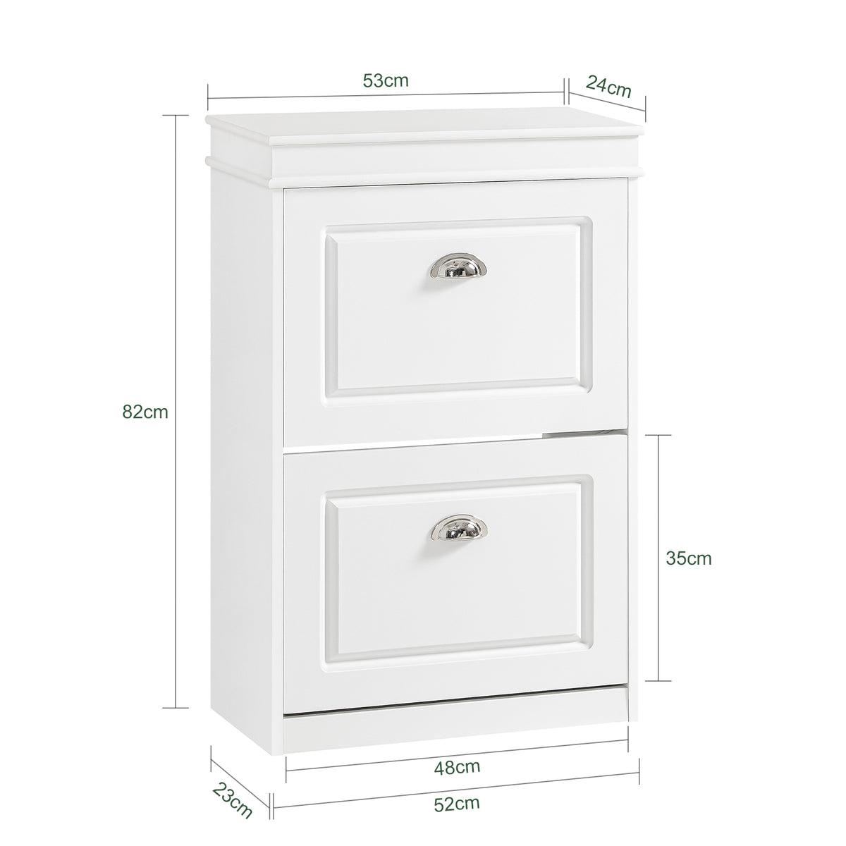 SoBuy FSR78-W Meuble à Chaussures Compact 54 cm – Étagères Réglables et Tiroir – Bois FSC – Blanc