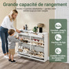 Prévente SoBuy FSR79-WG Meuble à Chaussures Slim 23 cm – 16 Paires, 4 Abattants, Blanc Effet Bois Vieilli