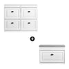 SoBuy FSR79-WG + FSR82-L-WG Ensemble Armoire à Chaussures 4 Abattants et Coffre avec Coussin, Rangement 20 Paires – Effet Boi
