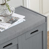 Prévente SoBuy FSR80-SG Banc à Chaussures avec Coussin Rembourré, 2 Portes et 1 Cube de Rangement pour Entrée – 90x35x45 cm, Gris Argenté