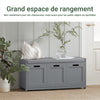 Prévente SoBuy FSR80-SG Banc à Chaussures avec Coussin Rembourré, 2 Portes et 1 Cube de Rangement pour Entrée – 90x35x45 cm, Gris Argenté