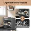 SoBuy FSR82-K-HG Banc à Chaussures avec Coussin Rembourré et 1 Abattant, Slim 24cm pour Entrée – 60x24x51 cm, Gris